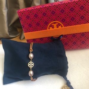 Tory Burch Miller Bracelet Pearl and Leather